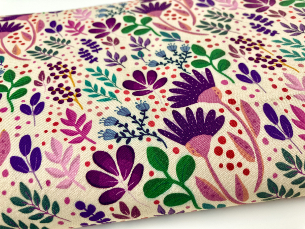 Viskose- Webware - in full bloom - by Emjo Design - natur
